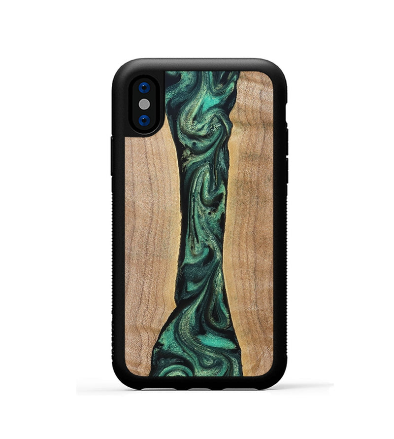 iPhone Xs Wood Phone Case - Benita (Green, 830797)