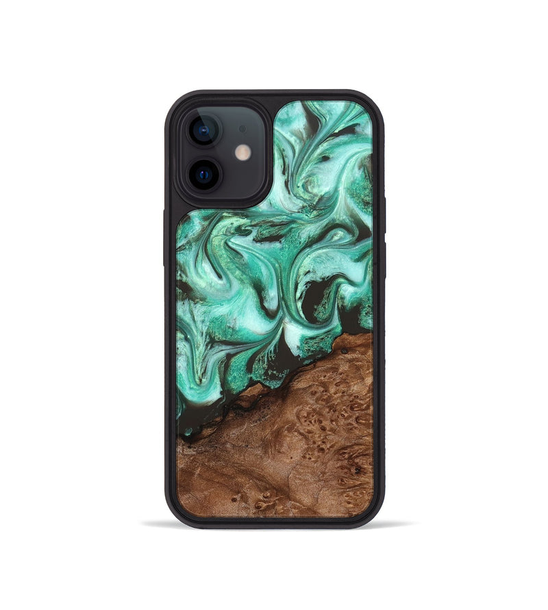 iPhone 12 mini Wood Phone Case - Florene (Green, 830798)