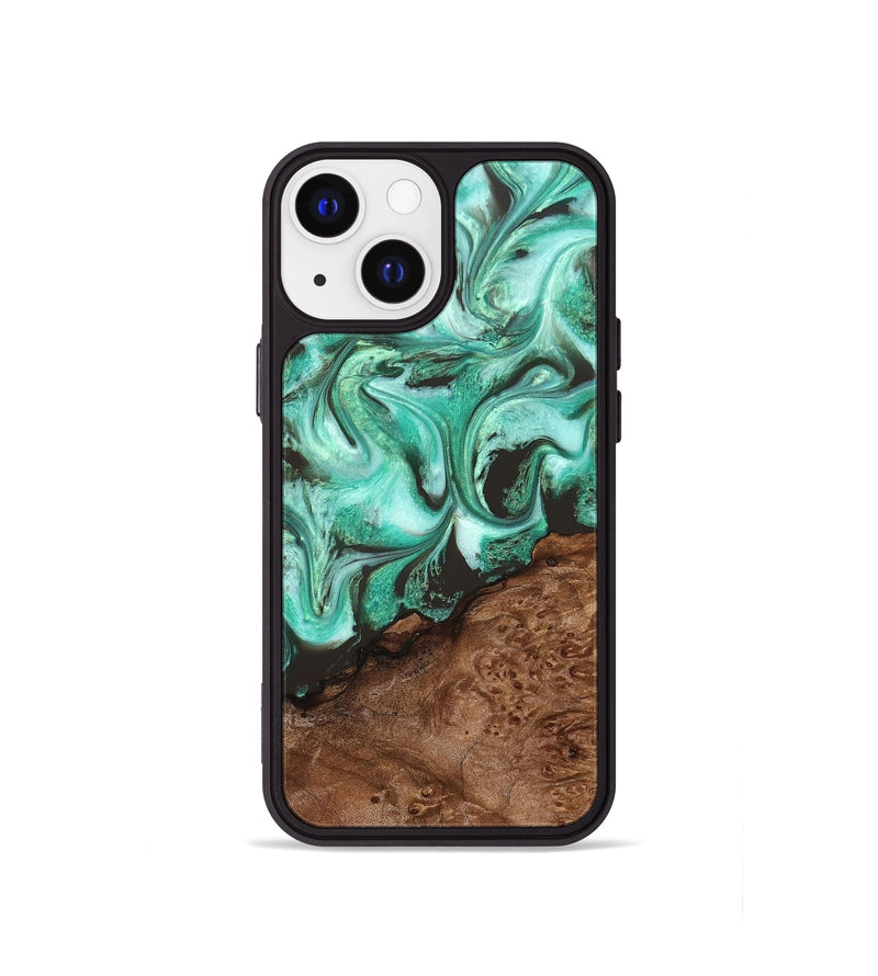 iPhone 13 mini Wood Phone Case - Florene (Green, 830798)