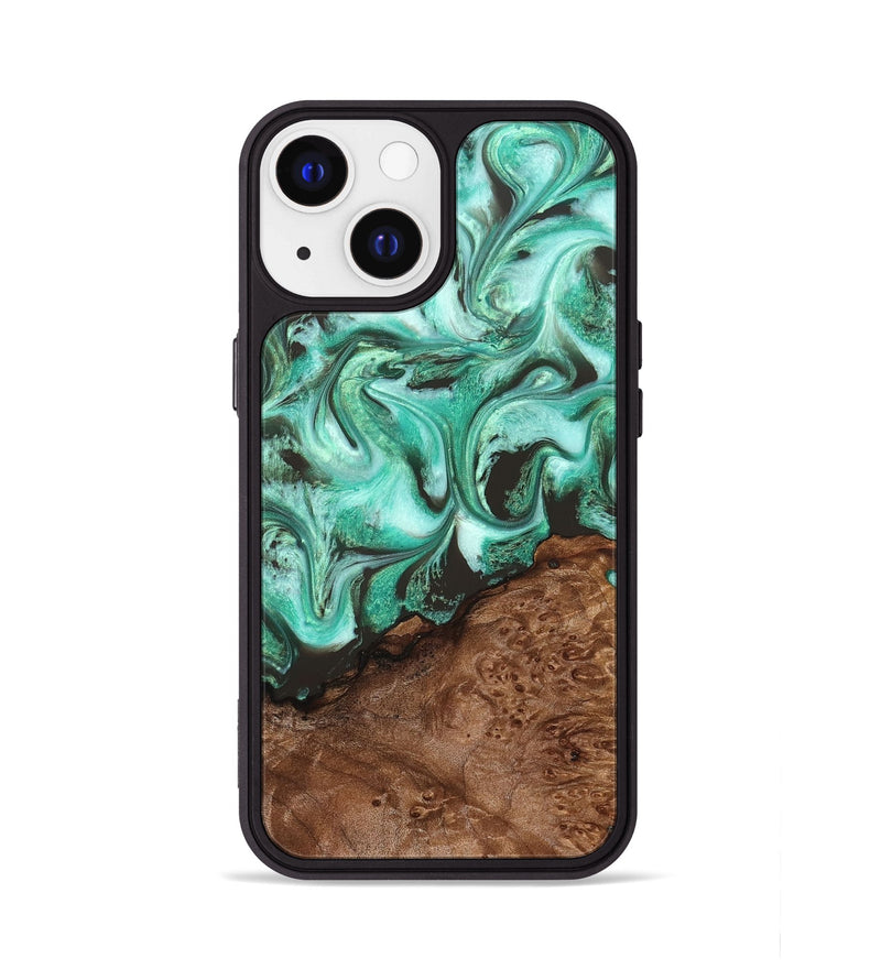 iPhone 13 Wood Phone Case - Florene (Green, 830798)