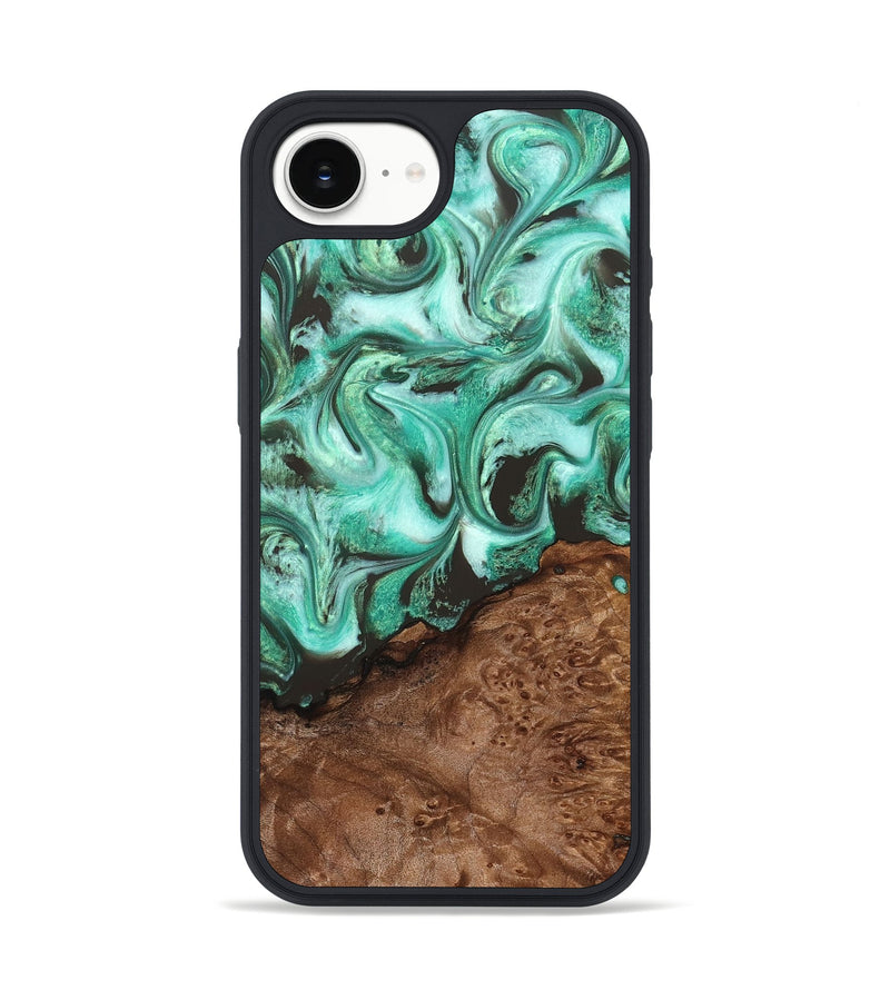 iPhone 16e Wood Phone Case - Florene (Green, 830798)