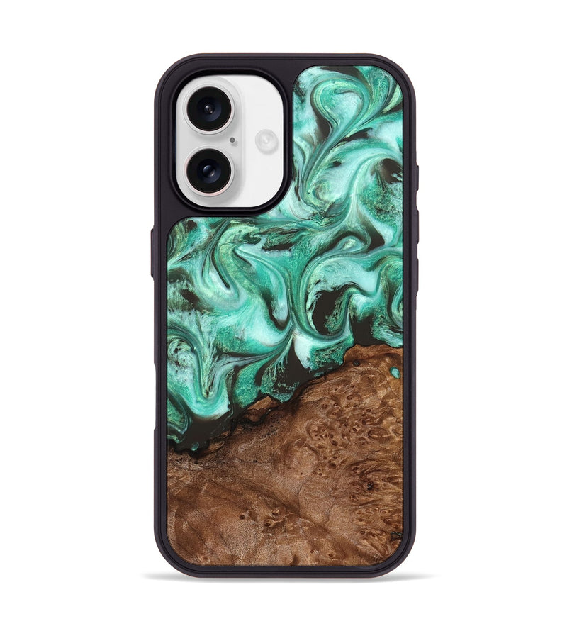 iPhone 17 Wood Phone Case - Florene (Green, 830798)