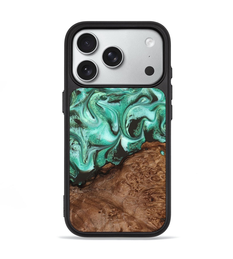iPhone 18 Pro Wood Phone Case - Florene (Green, 830798)
