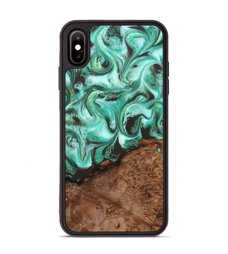 iPhone Xs Max Wood Phone Case - Florene (Green, 830798)