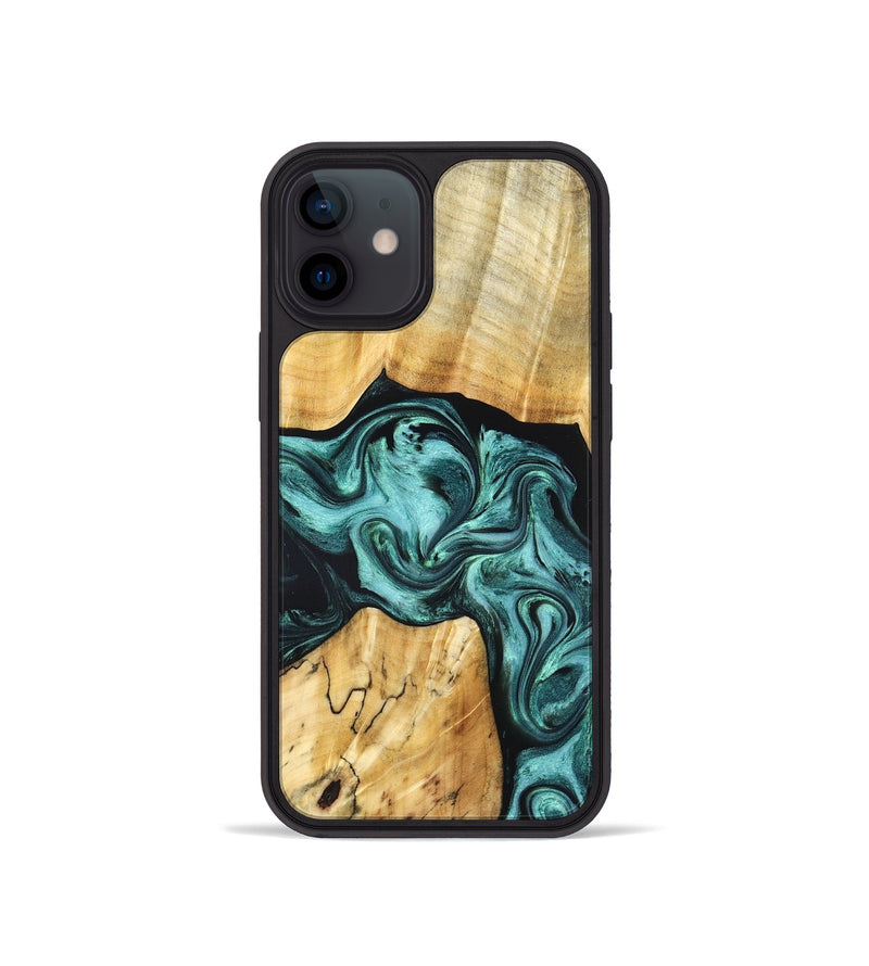 iPhone 12 mini Wood Phone Case - Aarav (Green, 830799)