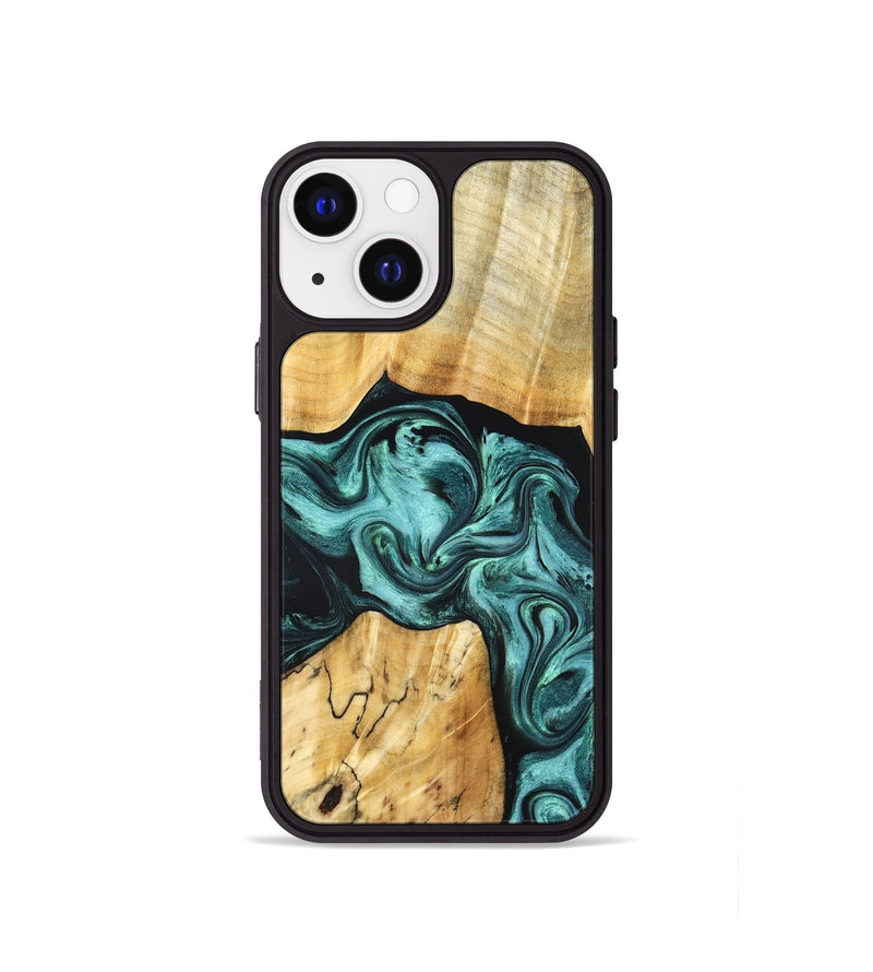 iPhone 13 mini Wood Phone Case - Aarav (Green, 830799)