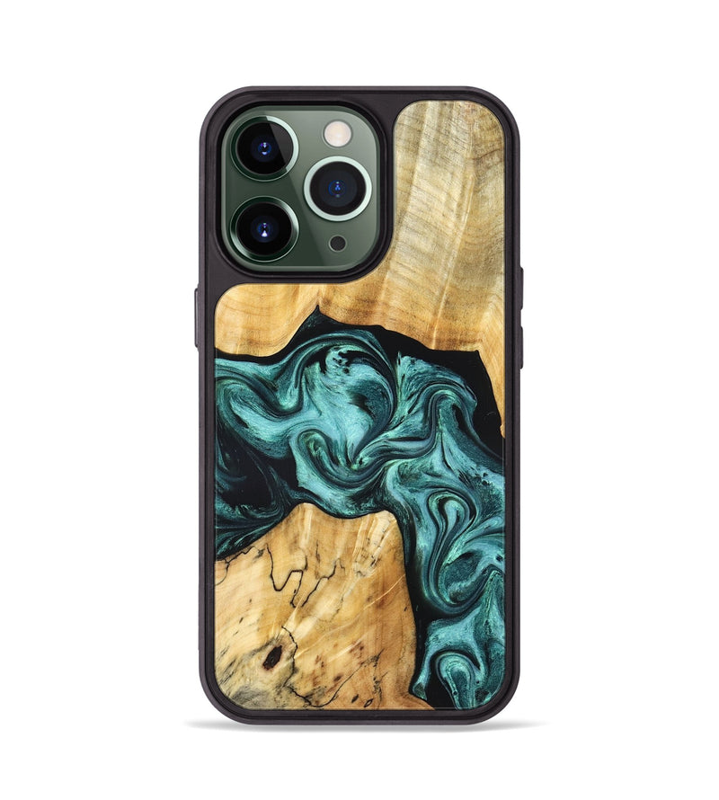 iPhone 13 Pro Wood Phone Case - Aarav (Green, 830799)