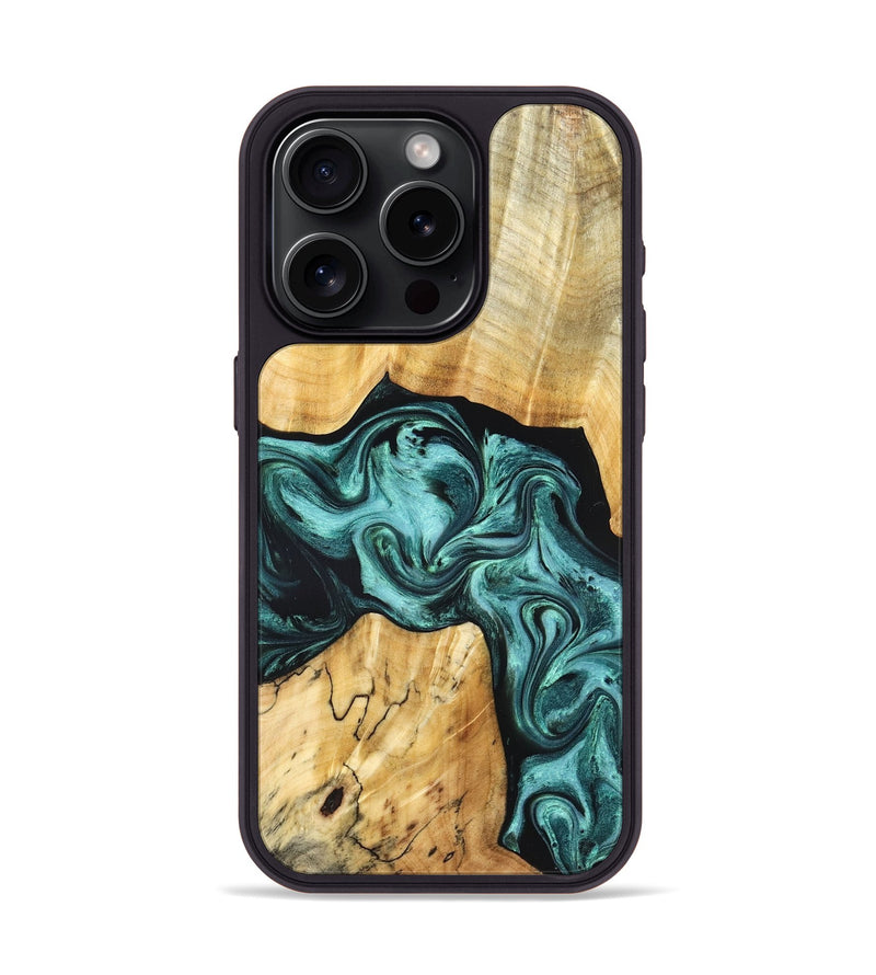 iPhone 15 Pro Wood Phone Case - Aarav (Green, 830799)