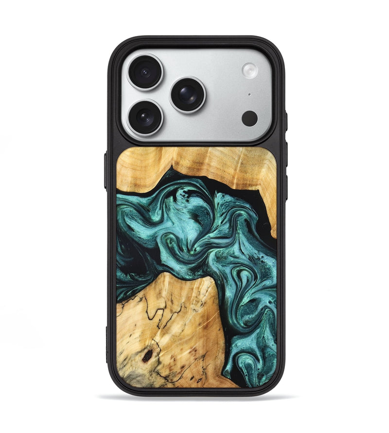 iPhone 18 Pro Wood Phone Case - Aarav (Green, 830799)