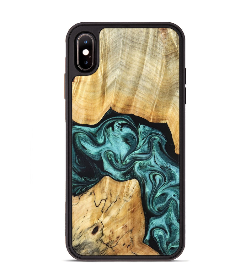 iPhone Xs Max Wood Phone Case - Aarav (Green, 830799)