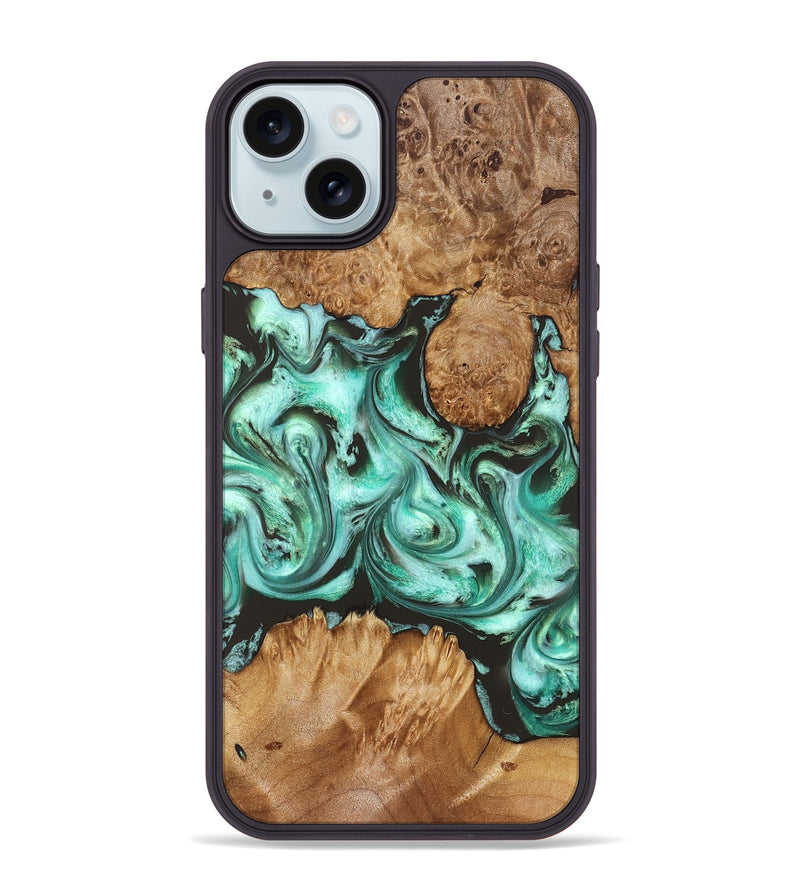 iPhone 15 Plus Wood Phone Case - Savana (Green, 830802)