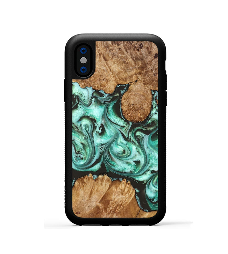iPhone Xs Wood Phone Case - Savana (Green, 830802)
