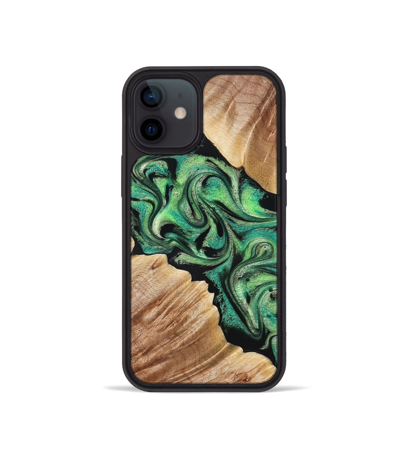 iPhone 12 mini Wood Phone Case - Johana (Green, 830806)