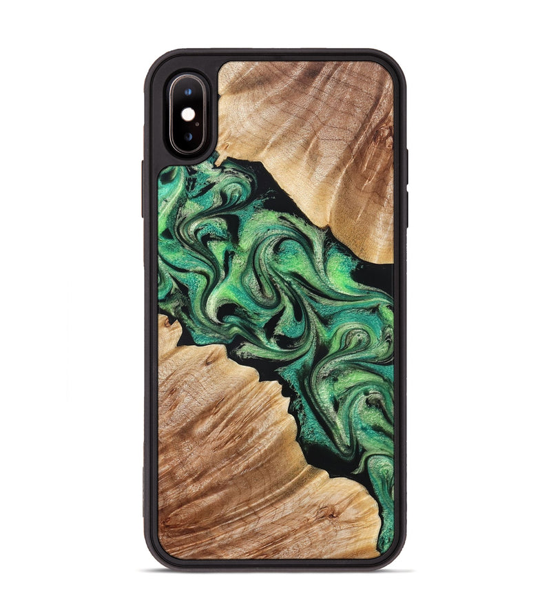 iPhone Xs Max Wood Phone Case - Johana (Green, 830806)