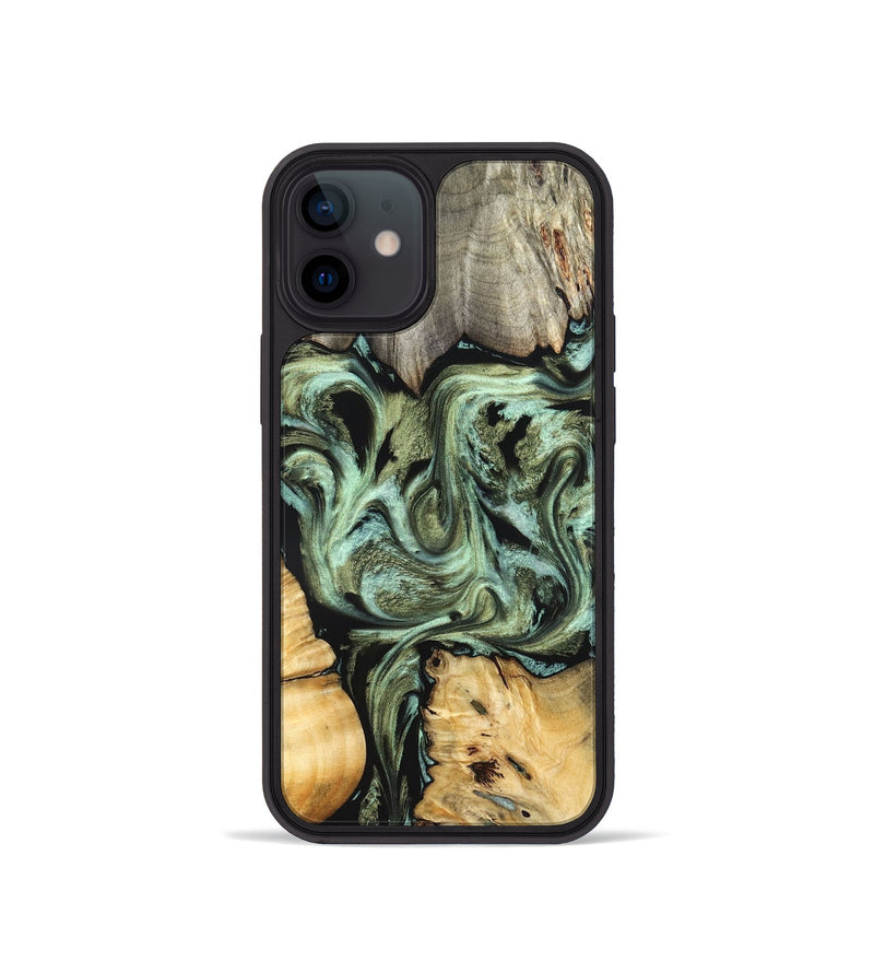 iPhone 12 mini Wood Phone Case - Selene (Green, 830807)