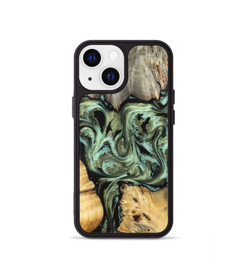 iPhone 13 mini Wood Phone Case - Selene (Green, 830807)