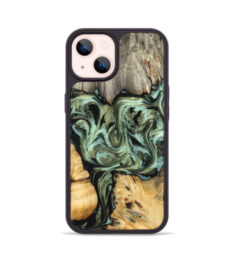 iPhone 14 Wood Phone Case - Selene (Green, 830807)