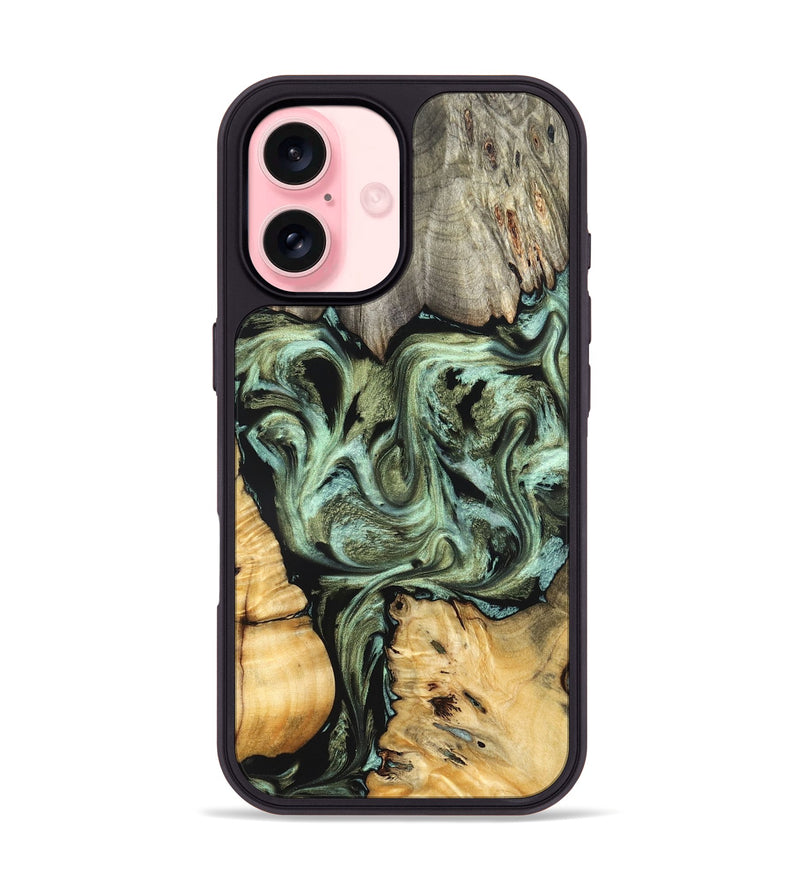 iPhone 16 Wood Phone Case - Selene (Green, 830807)