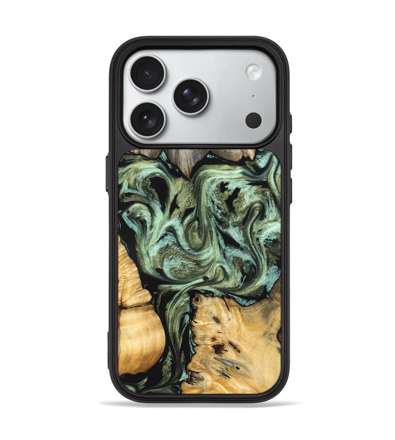 iPhone 18 Pro Wood Phone Case - Selene (Green, 830807)