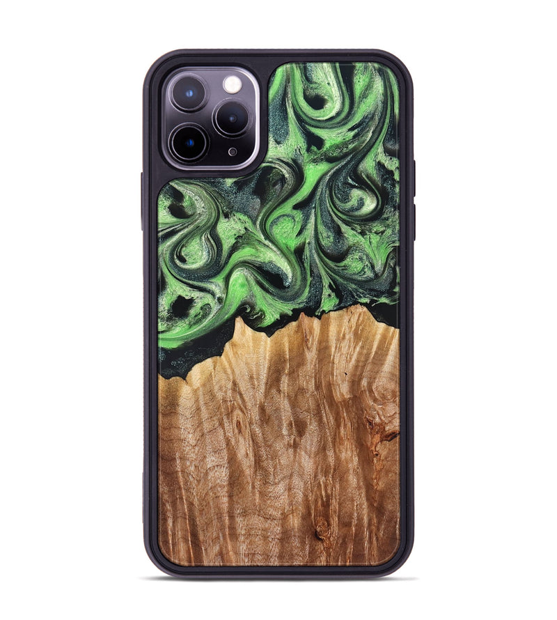 iPhone 11 Pro Max Wood Phone Case - Troy (Green, 830808)