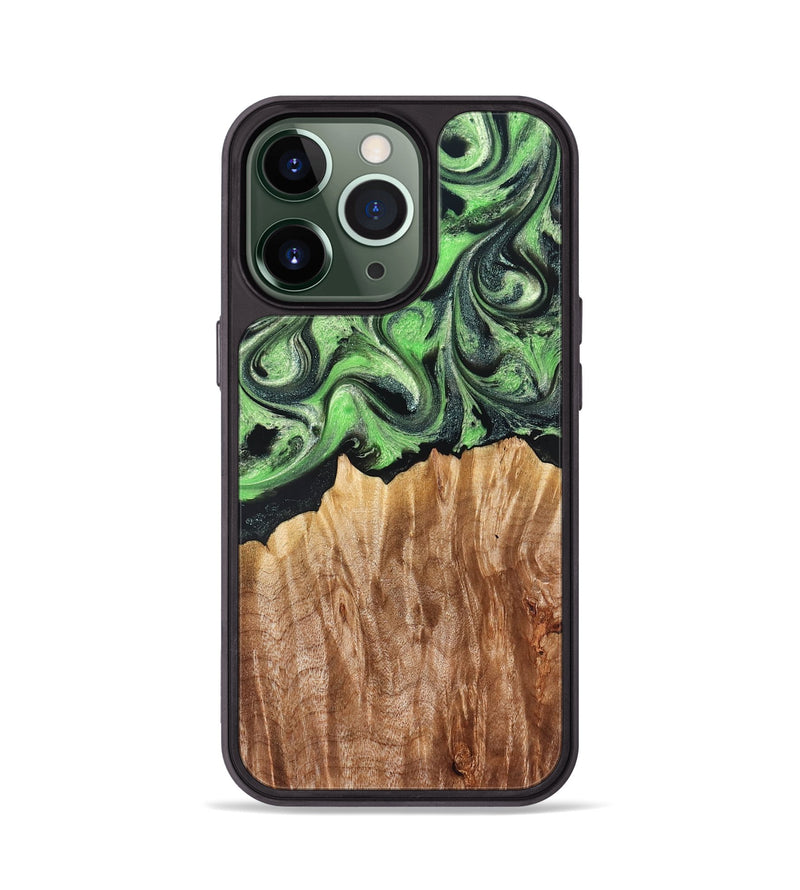 iPhone 13 Pro Wood Phone Case - Troy (Green, 830808)