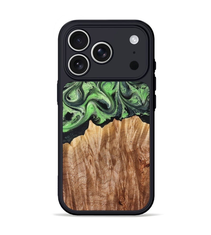 iPhone 17 Pro Wood Phone Case - Troy (Green, 830808)