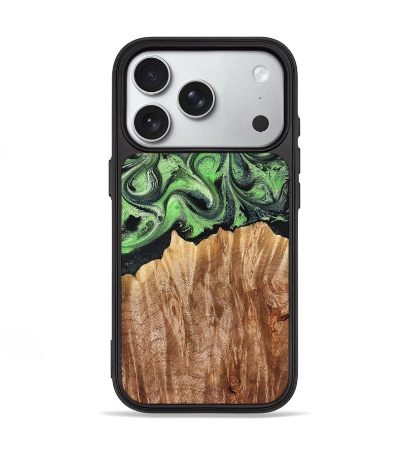 iPhone 18 Pro Wood Phone Case - Troy (Green, 830808)
