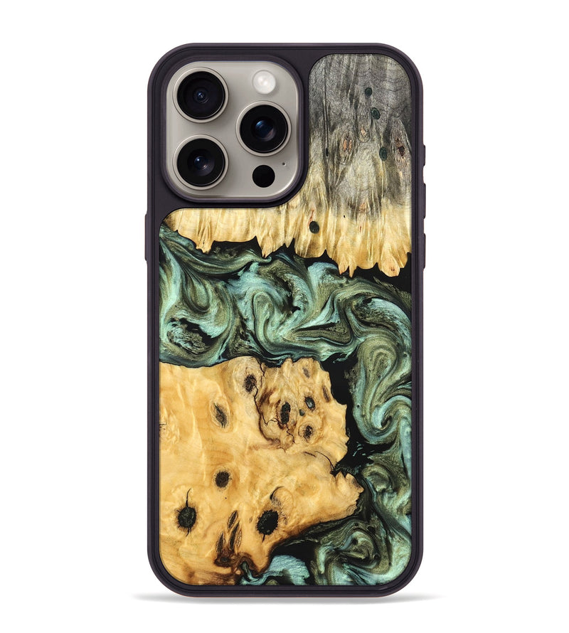 iPhone 15 Pro Max Wood Phone Case - Lona (Green, 830809)