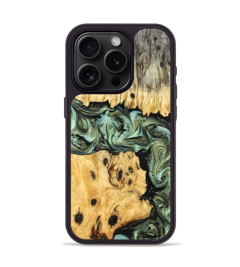 iPhone 15 Pro Wood Phone Case - Lona (Green, 830809)
