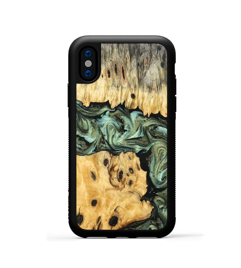iPhone Xs Wood Phone Case - Lona (Green, 830809)
