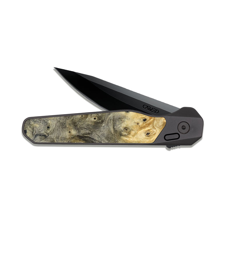 EDC Dark Slate Wood Pocket Knife - Wilford (Wood Burl, 830821)