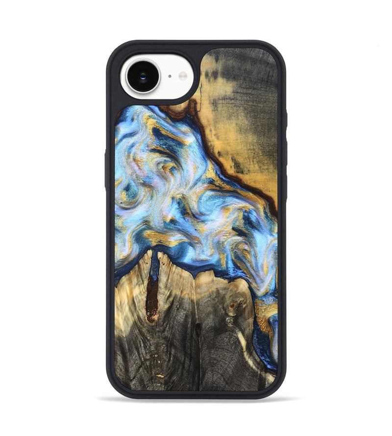 iPhone 16e Wood Phone Case - Dora (Teal & Gold, 830822)