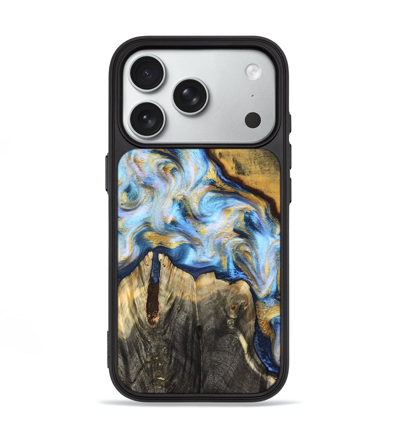 iPhone 18 Pro Wood Phone Case - Dora (Teal & Gold, 830822)