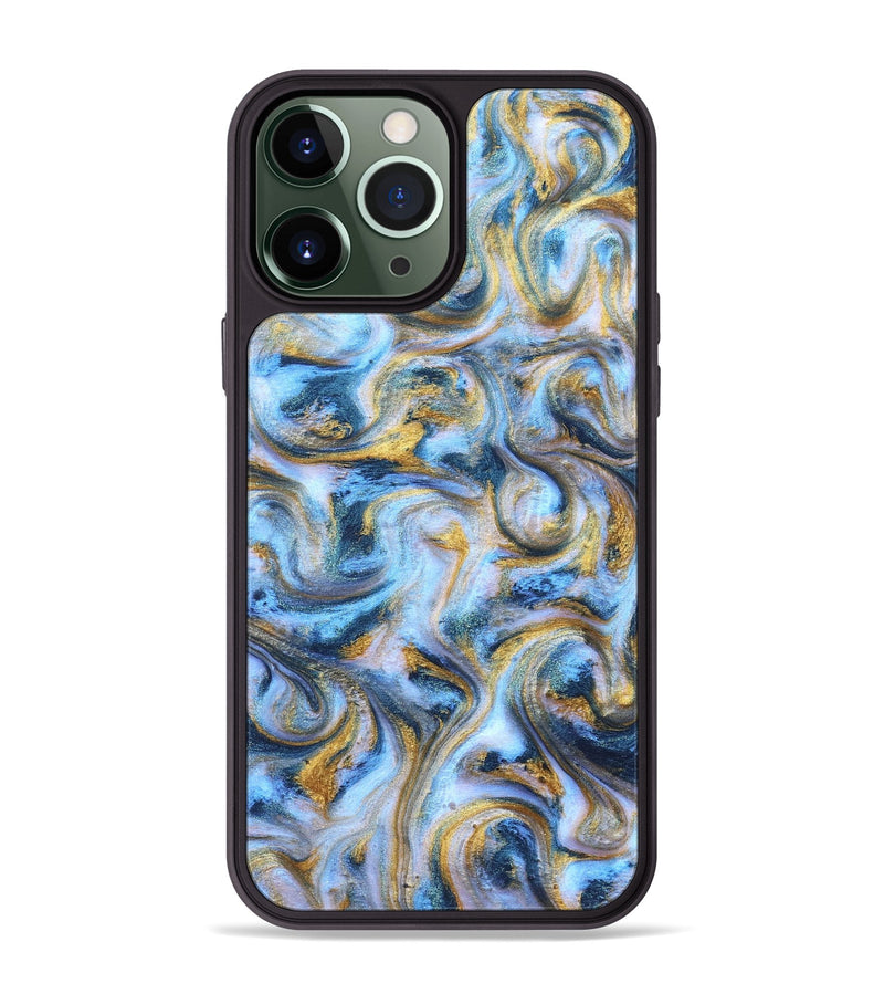 iPhone 13 Pro Max ResinArt Phone Case - Jasmin (Teal & Gold, 830823)