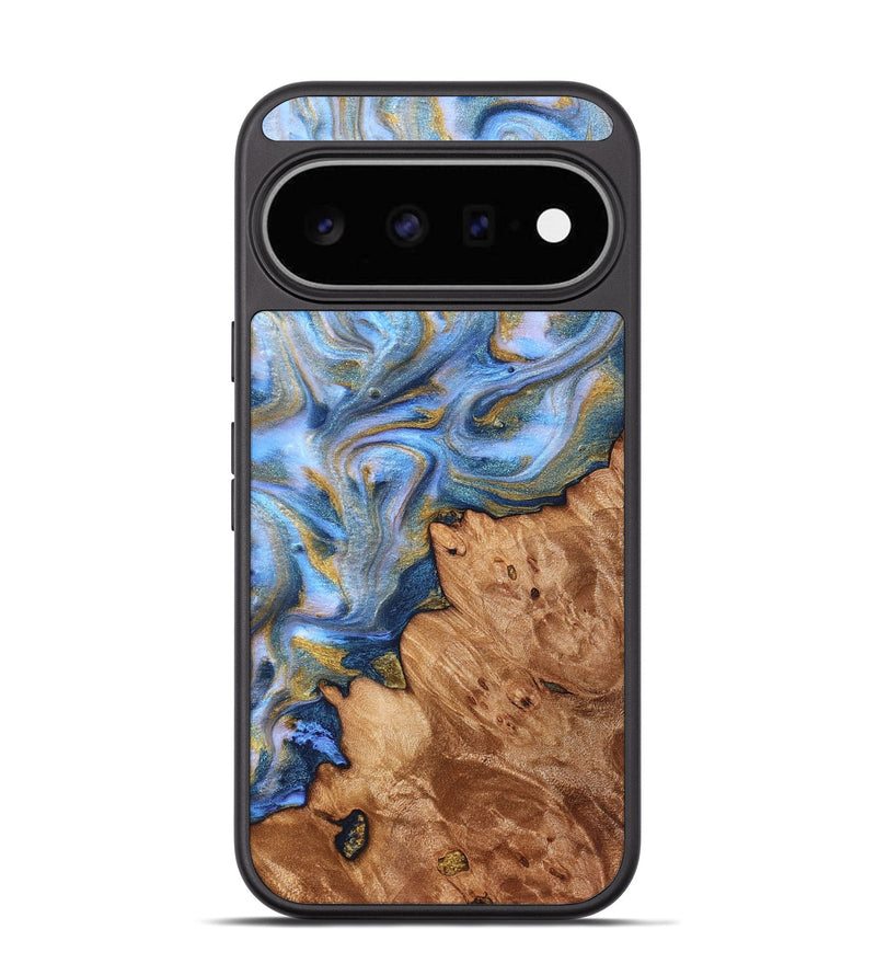 Pixel 11 Wood Phone Case - Rubie (Teal & Gold, 830824)