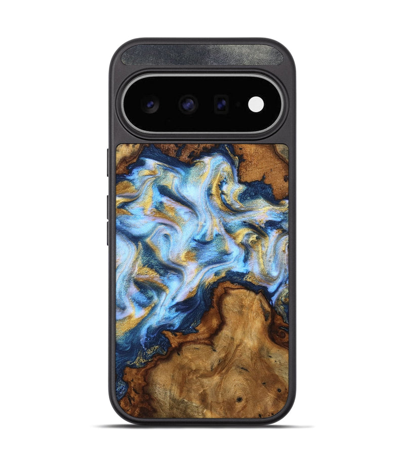 Pixel 11 Wood Phone Case - Ambrose (Teal & Gold, 830827)