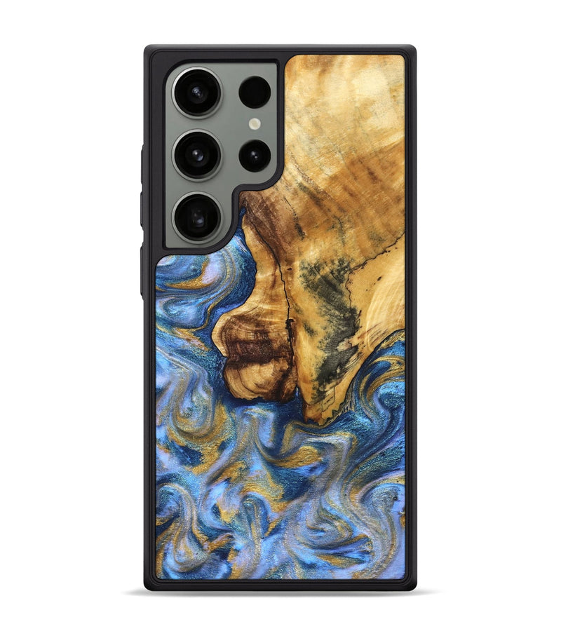 Galaxy S24 Ultra Wood Phone Case - Lucille (Teal & Gold, 830830)