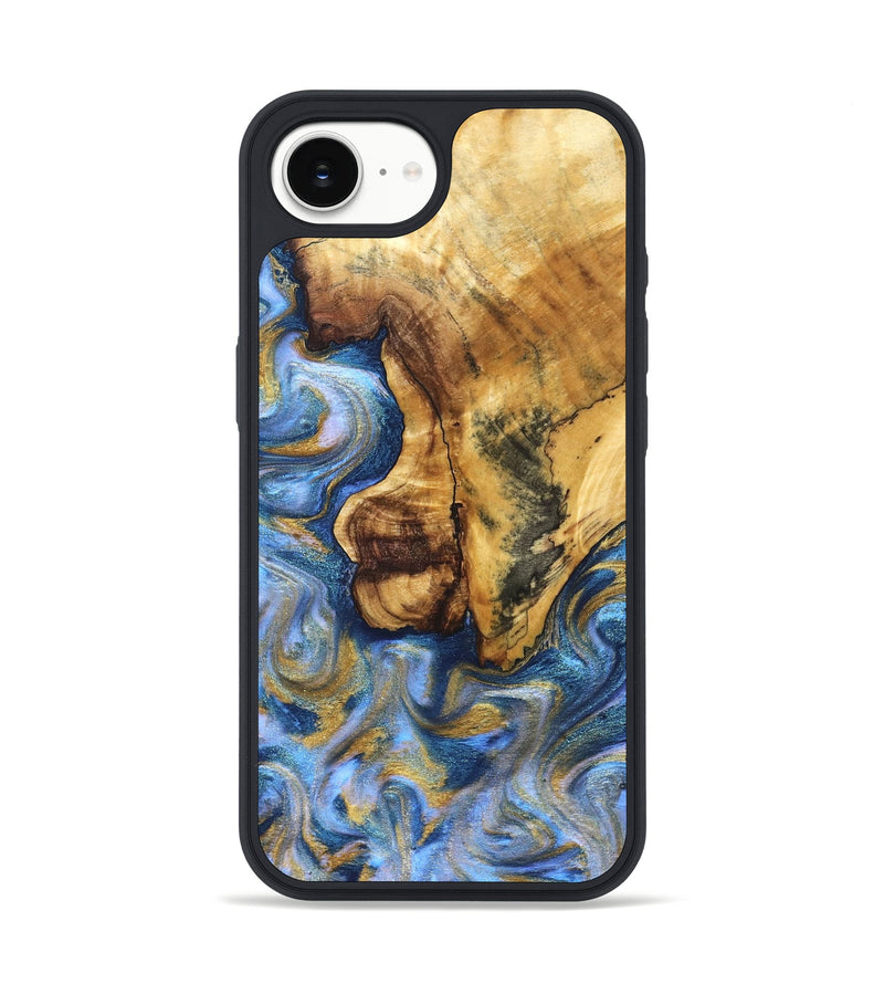 iPhone 17e Wood Phone Case - Lucille (Teal & Gold, 830830)