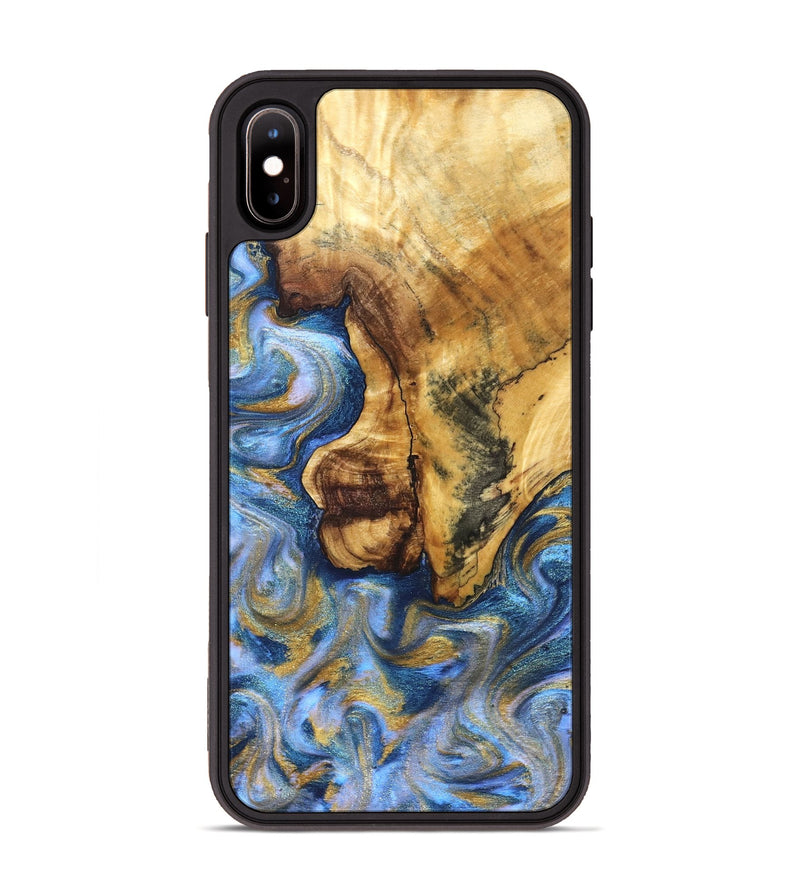 iPhone Xs Max Wood Phone Case - Lucille (Teal & Gold, 830830)