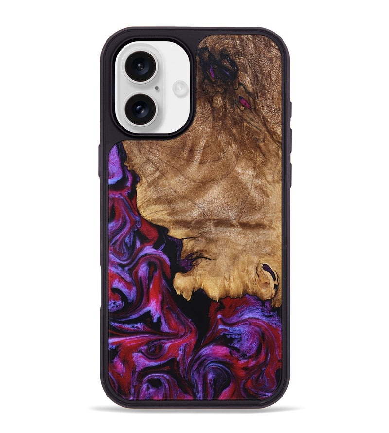 iPhone 16 Plus Wood Phone Case - Joselyn (Purple, 830834)