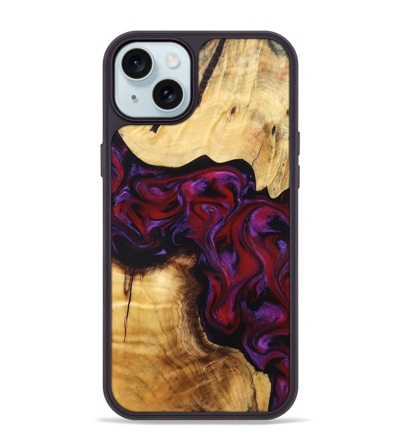 iPhone 15 Plus Wood Phone Case - Taniyah (Red, 830835)
