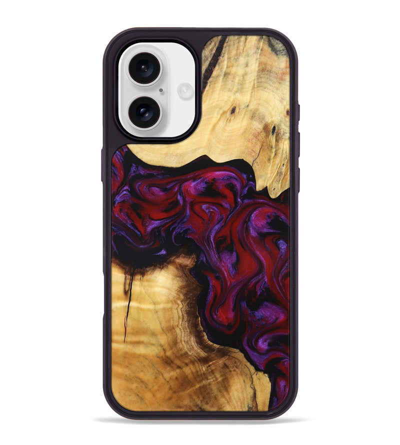 iPhone 16 Plus Wood Phone Case - Taniyah (Red, 830835)