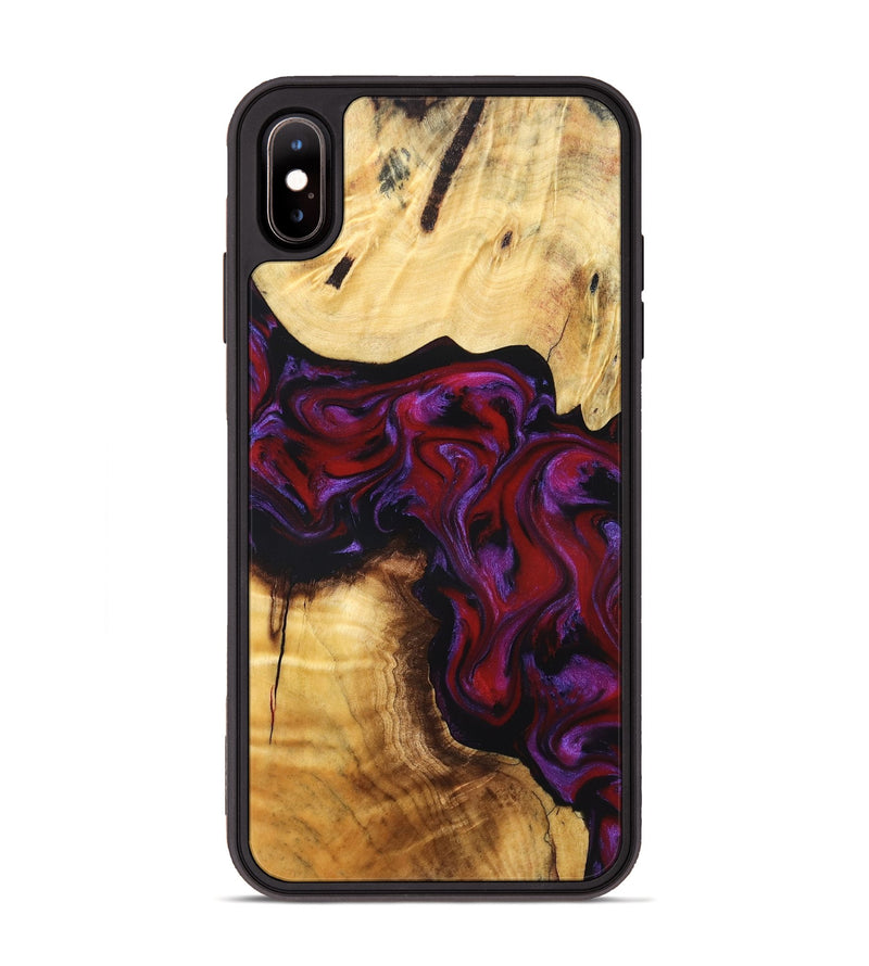 iPhone Xs Max Wood Phone Case - Taniyah (Red, 830835)