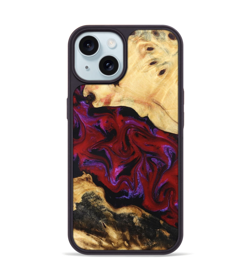 iPhone 15 Wood Phone Case - Miley (Red, 830839)