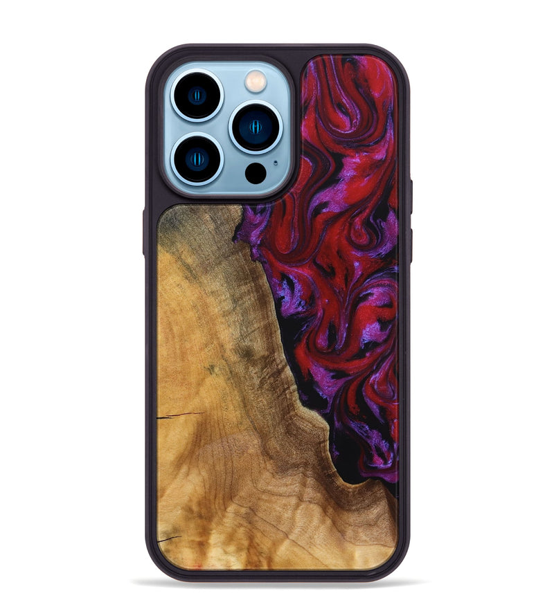 iPhone 14 Pro Max Wood Phone Case - Miles (Red, 830841)