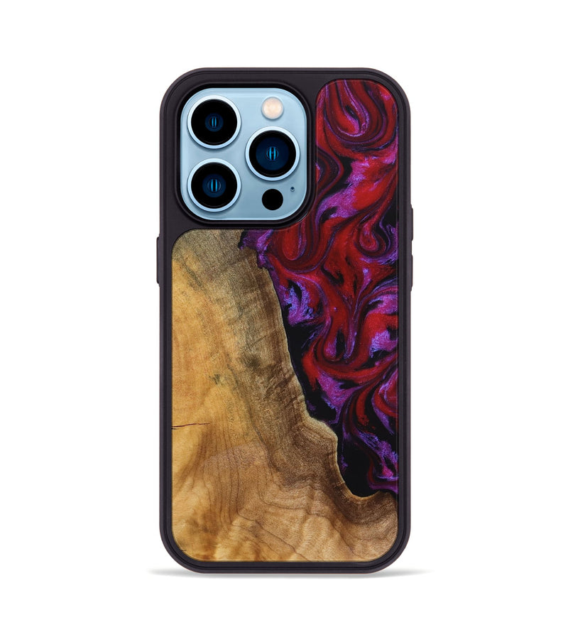 iPhone 14 Pro Wood Phone Case - Miles (Red, 830841)