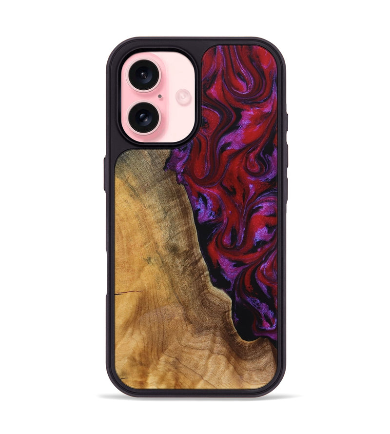 iPhone 16 Wood Phone Case - Miles (Red, 830841)