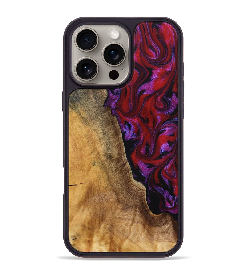 iPhone 16 Pro Max Wood Phone Case - Miles (Red, 830841)