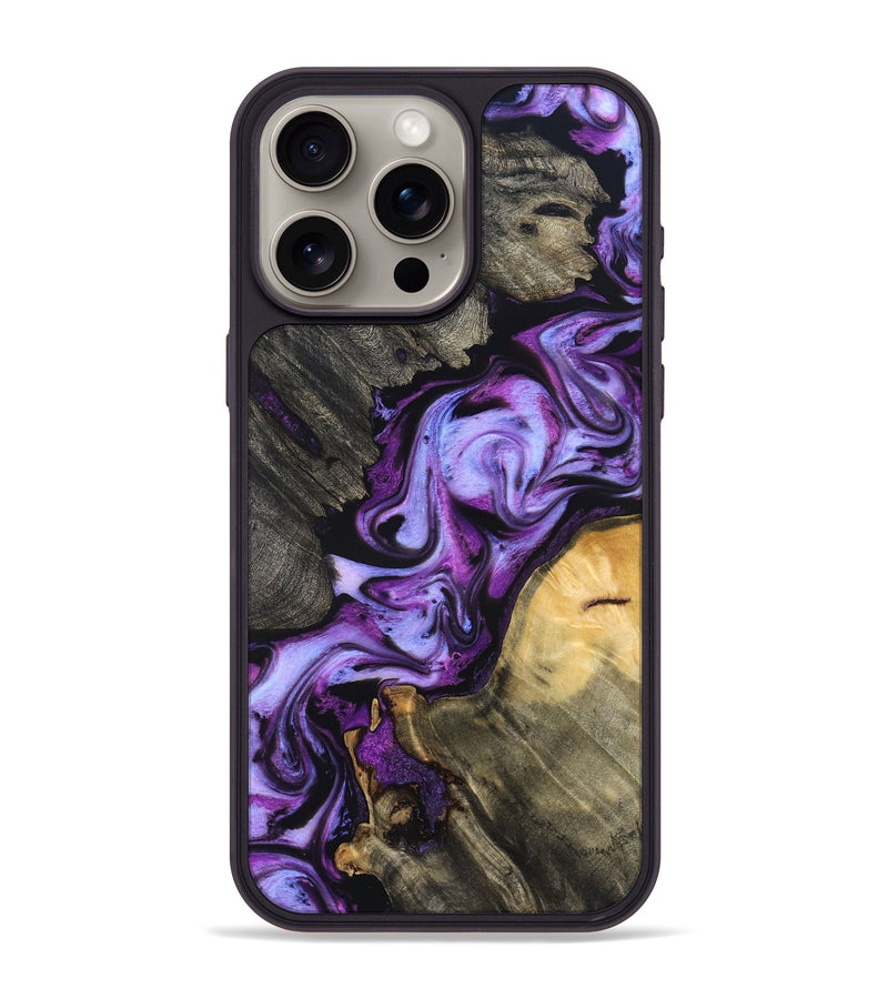 iPhone 15 Pro Max Wood Phone Case - Ester (Purple, 830843)