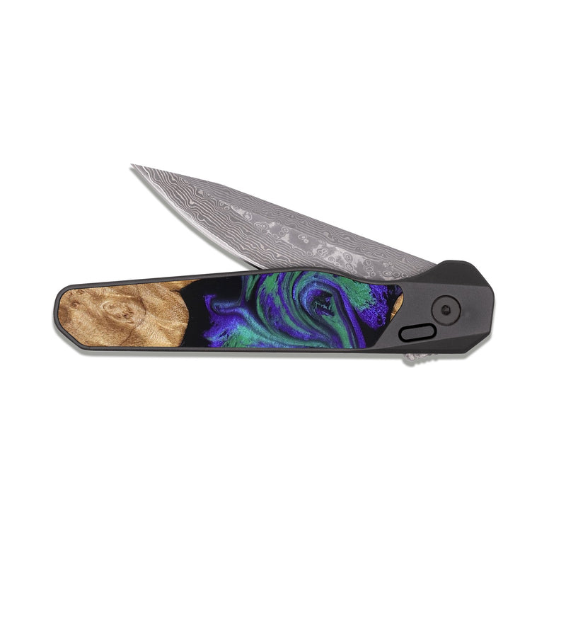 EDC Dark Damascus Wood Pocket Knife - Daja (Purple, 830846)